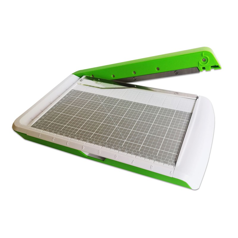 Ghilotina manuala A4, cutit otel, picioare cauciucate, 30 x 21 cm, alb verde - imagine 8